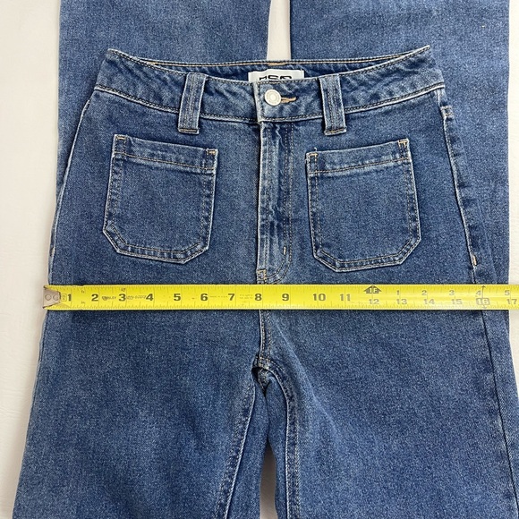 RSQ Dark Blue Flare Jeans, Patch Front Pockets – Size 25 - Picture 7 of 12